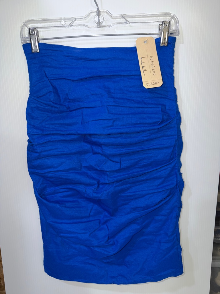 Nicole Miller Royal Blue Ruched Pencil Skirt